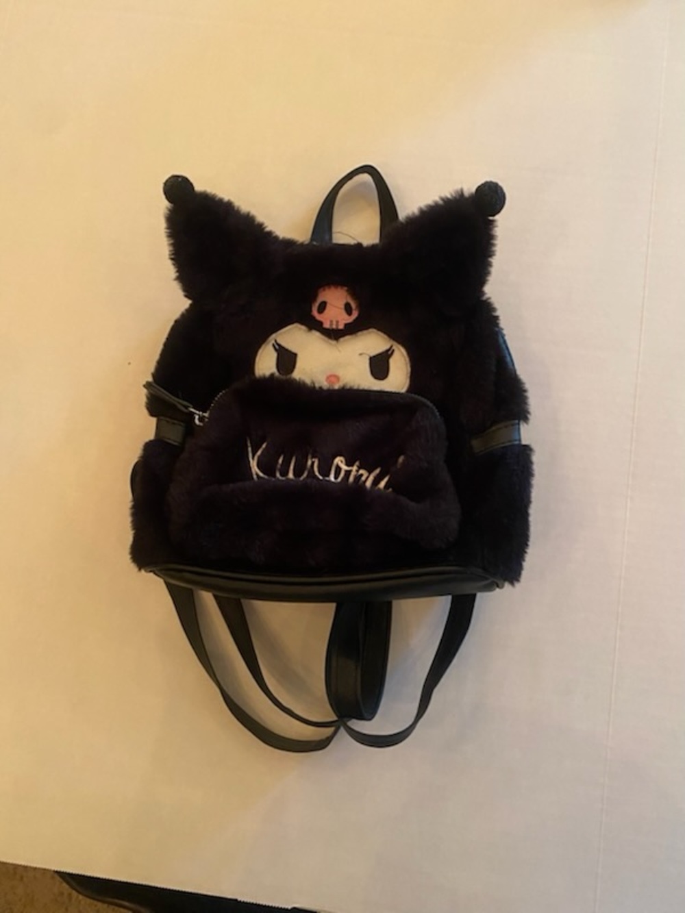 A Plush Kuromi Kids Backpack in Black